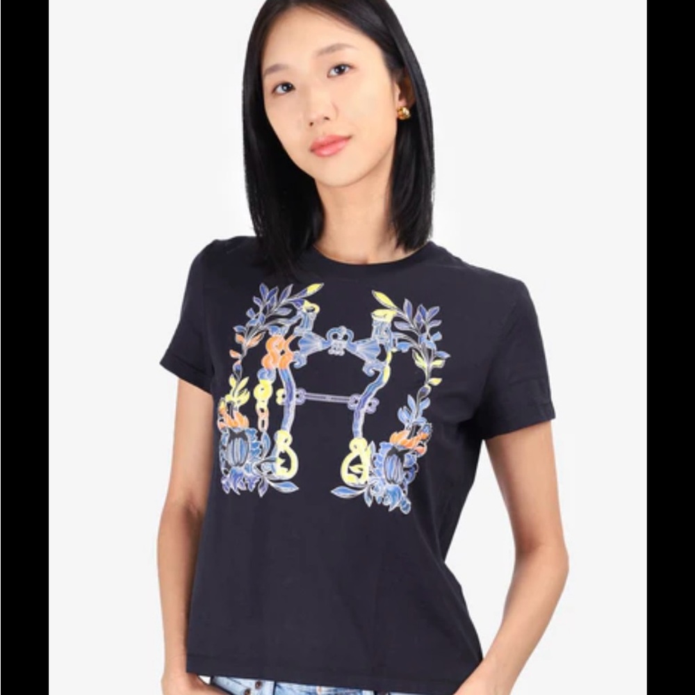 Hermes Navy „Della Cavalleria“ Graphic T-Shirt